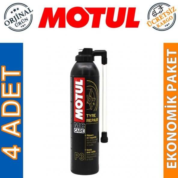 Motul P3 Tyre Repair Sprey 300 ML Lastik Tamir Kiti (4 Adet) ürün görseli 1