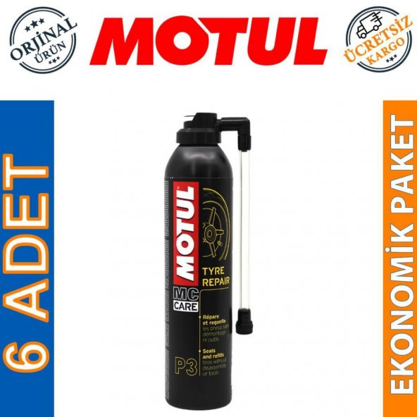 Motul P3 Tyre Repair Sprey 300 ML Lastik Tamir Kiti (6 Adet) ürün görseli 1