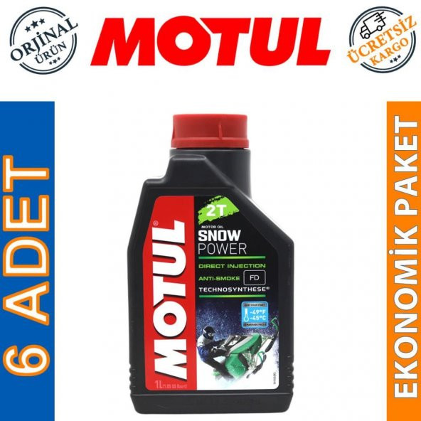 Motul SnowPower 2T 1 Lt 2 Zamanlı Kar Motosiklet Yağı (6 Adet) ürün görseli 1
