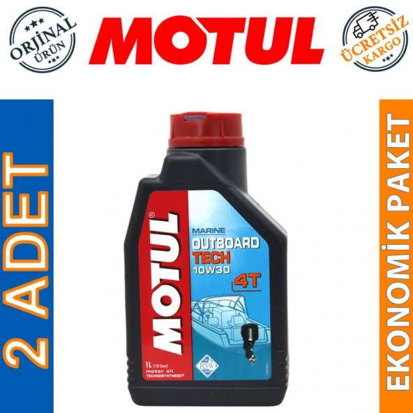 Motul Marine Outboard Tech 4T 10W-30 1 Lt Tekne Motor Yağı (2 Adet) ürün görseli 1