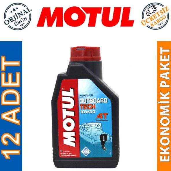 Motul Marine Outboard Tech 4T 10W-30 1 Lt Tekne Motor Yağı (12 Adet) ürün görseli 1