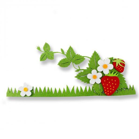 Çilekli Keçe Süs 35cm ürün görseli 1