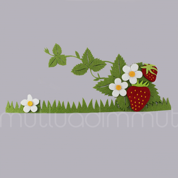 Çilekli Keçe Süs 35cm - Resim 3