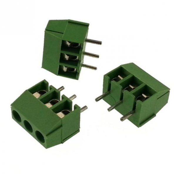 0 Numara 3 Pinli Yeşil Klemens - 5mm Aralıklı ürün görseli 1