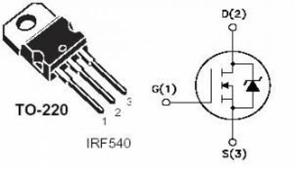 IRF540 - 28a 100v Mosfet - To220 Mofset - Resim 3