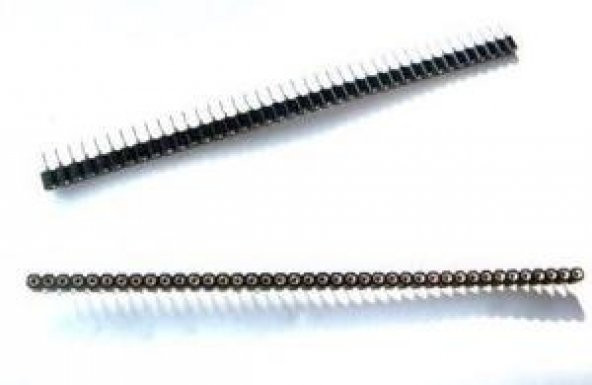 40 Pin Tek Sıra Erkek Header 2.54 mm - Siyah - Resim 2