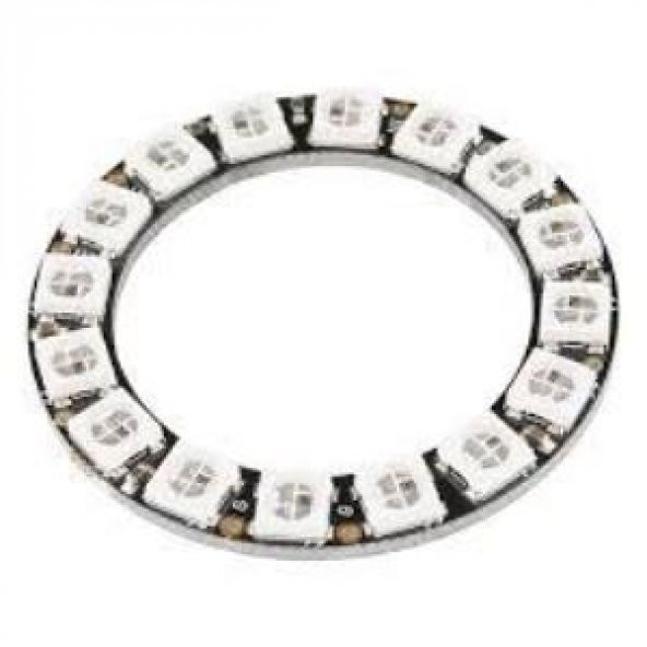 Neopixel 16 Rgb Led Halka Kartı Dahili Sürücülü - Neopixel Ring - 16 X Ws2812 5050 Rgb Led With Inte ürün görseli 1
