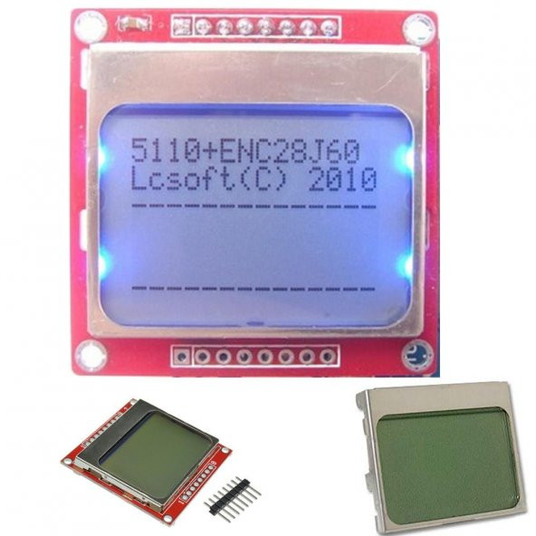 Nokia 5110 Lcd Ekran - Mavi Aydınlatmalı - Kırmızı Model ürün görseli 1
