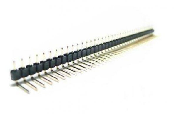 90 Derece 40 Pin Tek Sıra Erkek Header 2.54 mm  - Siyah ürün görseli 1