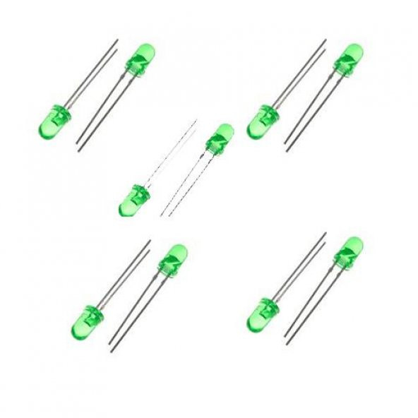 5mm Yeşil Led Paketi - 10 Adet ürün görseli 1