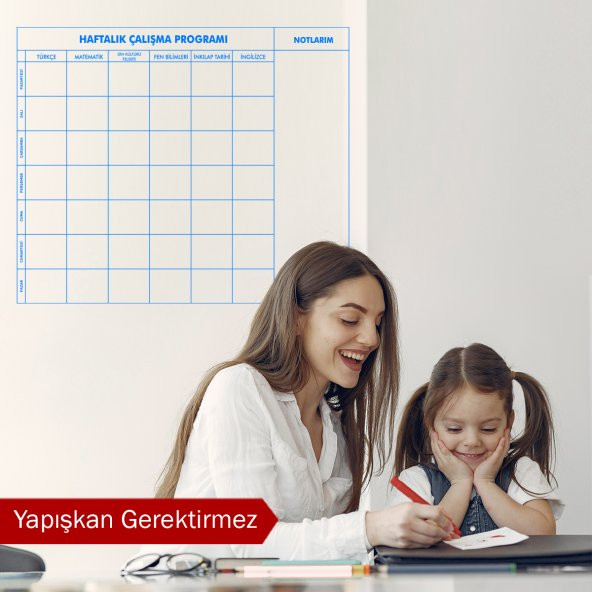 EVBUYA İLK VE ORTA OKUL İÇİN HAFTALIK ÇALIŞMA PROGRAMLAYICI AKILLI KAĞIT ürün görseli 1