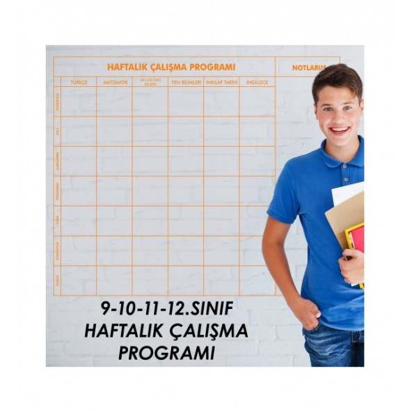 EVBUYA LİSELER İÇİN HAFTALIK ÇALIŞMA PROGRAMLAYICI AKILLI KAĞIT ürün görseli 1