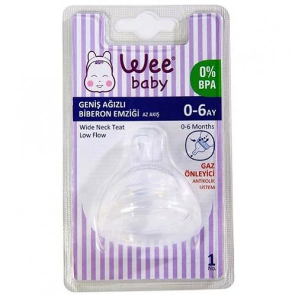 Wee Baby Silikon Geniş Ağızlı Biberon Emziği Az Akış No:1 828 ürün görseli 1