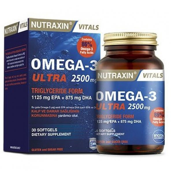 Nutraxin Vitals Omega-3 Ultra 2500 mg 30 Softgel ürün görseli 1