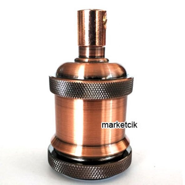 Marketcik Dekoratif Eskitme Bakır Metal E27 Duy ürün görseli 1