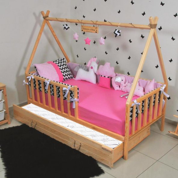 Markaawm Montessori Çocuk Yatak Yavrulu 90X190 Karyola Derya ürün görseli 1