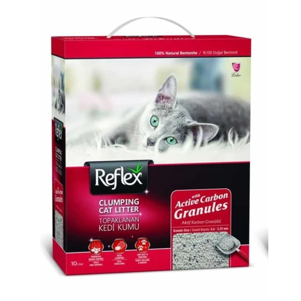 Reflex Granül Aktif Karbonlu Süper Hızlı Topaklanan Kedi Kumu 10lt KIRMIZI ürün görseli 1