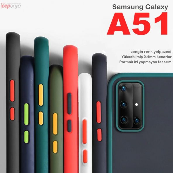 Galaxy A51 Yüksek Kenarlı El İzi Yapmayan Mat Kalite Kılıf ürün görseli 1