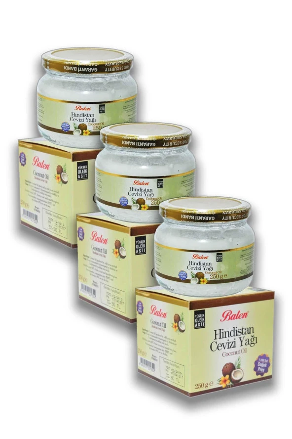 Balen Hindistan Cevizi Yağı Soğuk Pres 3 x 250 gr ürün görseli 1