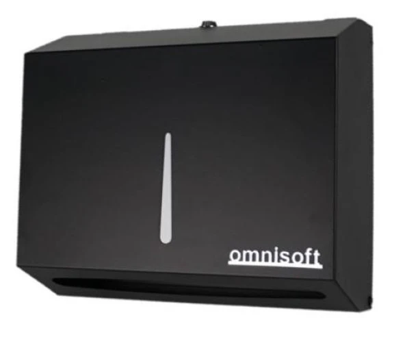 Omnisoft Paslanmaz Z Katlama Kağıt Havlu Dispenseri Siyah 200'lü ürün görseli 1