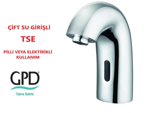 GPD Fotoselli Çift Su Girişli Lavabo Bataryası FLB10 ürün görseli 1