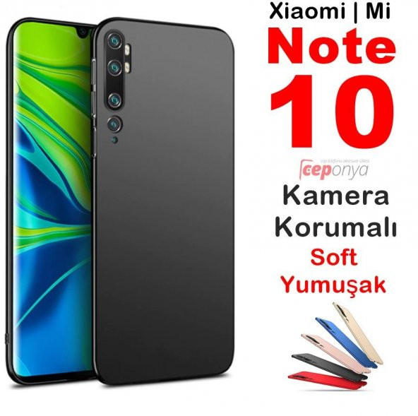Xiaomi Mi Note 10 Kamera Korumalı Mat Soft Kalite Silikon Kılıf ürün görseli 1