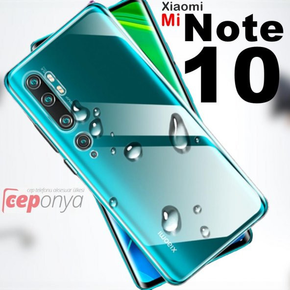 Xiaomi Mi Note 10 İnce Esnek Sararmaz Şeffaf Süper Silikon Kılıf ürün görseli 1