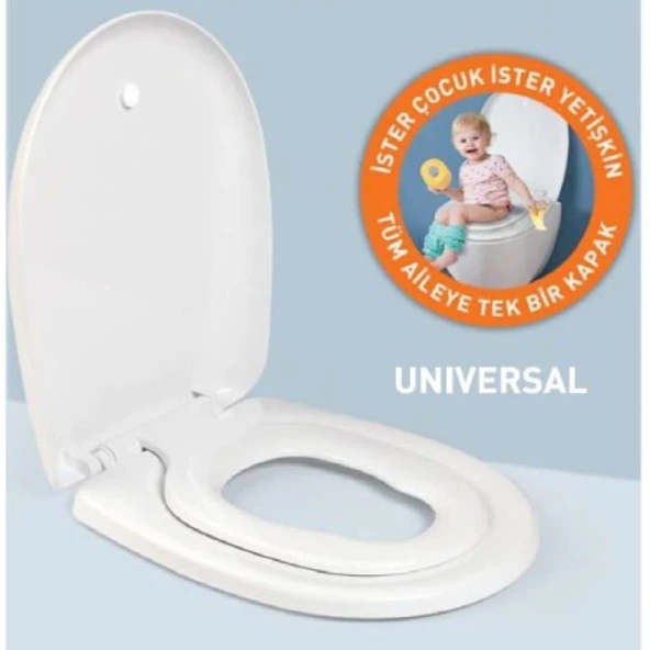 NKP Universal Çocuk Adaptörlü Amortisörlü Klozet Kapağı Kapak ürün görseli 1
