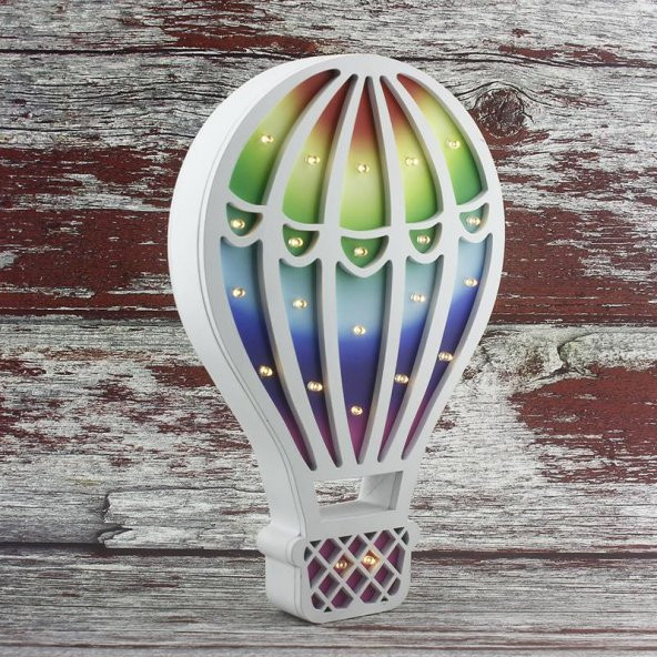 Ahşap Led Işıklı Pilli Balon Mod.2 - Resim 3