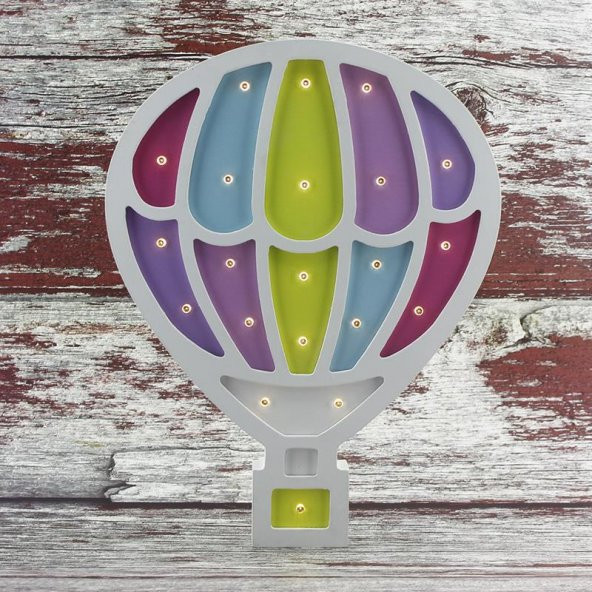 Ahşap Led Işıklı Pilli Balon - Resim 4
