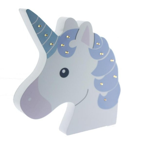 Ahşap Led Işıklı Pilli Unicorn Dekor ürün görseli 1