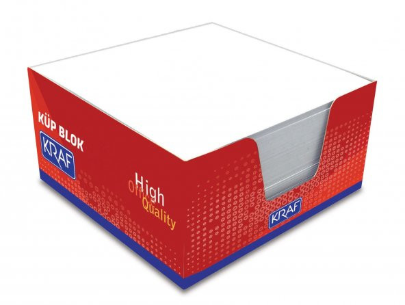 Kraf Küp BlokNot KAĞIDI BEYAZ 8cm X 8cm (400yp) ürün görseli 1