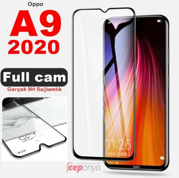 Oppo A9 2020 Zore Kenarları Kırılmaya Dayanıklı Cam Ekran Koruyucu ürün görseli 1