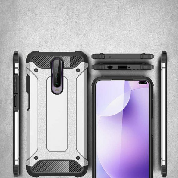 Xiaomi Redmi K30 Kamera Korumalı Armor Hybrid Zırh Kılıf ürün görseli 1