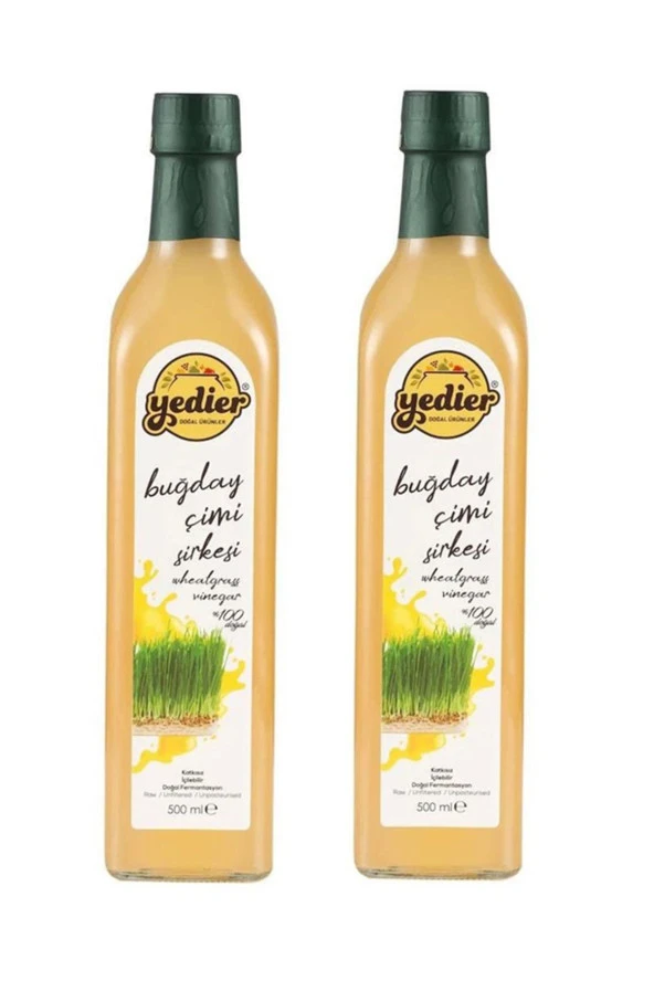 Yedier Buğday Çimi Sirkesi Doğal Fermente 2 x 500 ml ürün görseli 1