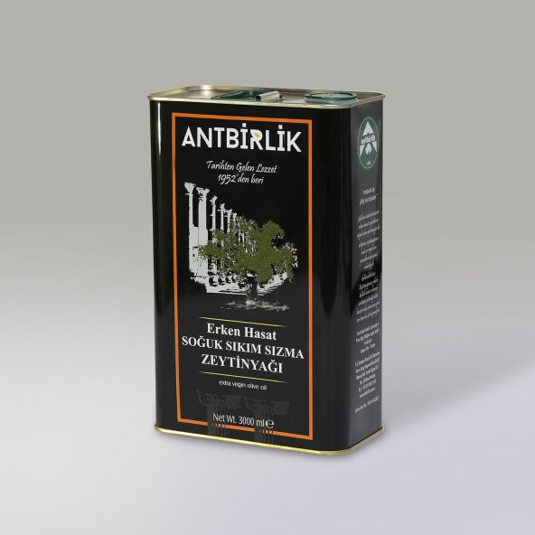 ANTBİRLİK 3LT ERKEN HASAT SOGUK SIKIM SIZMA ZEYTİNYAĞI ürün görseli 1