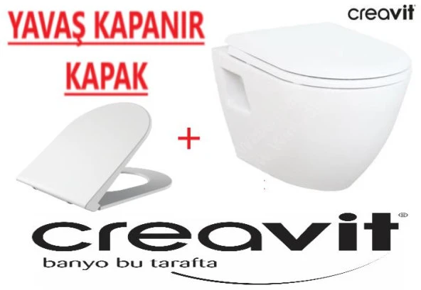 CREAVİT TP325 TERRA ASMA KLOZET+ ULTİMA DUROPLAST HİDROLİK YAVAŞ KAPANIR KAPAKLI ürün görseli 1