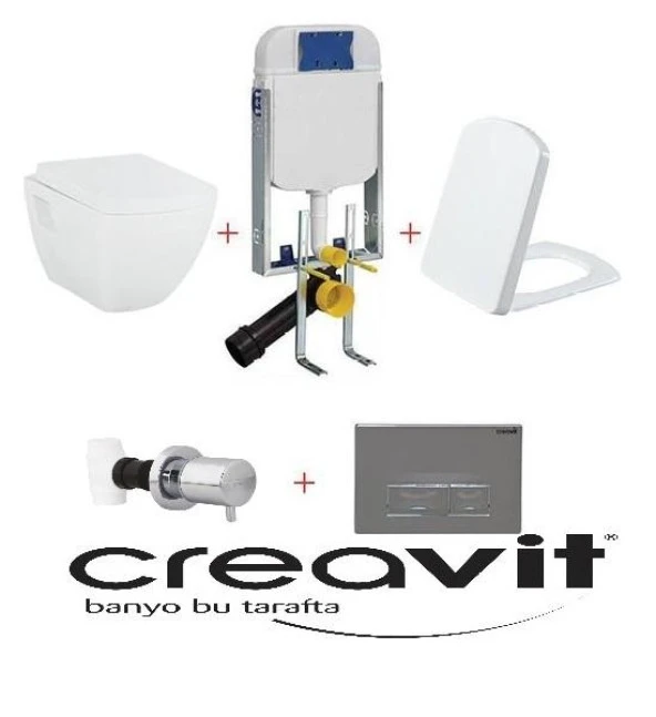 Creavit Tp326 Gömme Rezervuar - Asma Klozet Seti 5 Parça DUROPLAST KC3081 ürün görseli 1