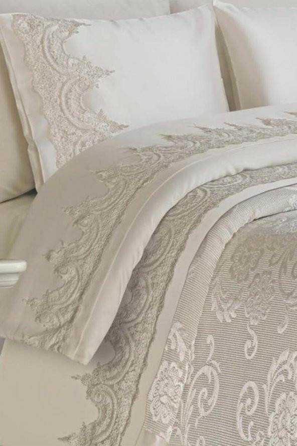Çeyiz Diyarı Violet Pike Takımı 6 Parça Krem - Resim 3