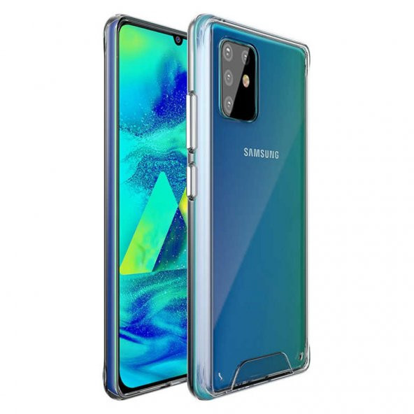 Galaxy A81(Note10Lite) Kenarları Silikon Yüzeyi Sert Şeffaf Kılf ürün görseli 1