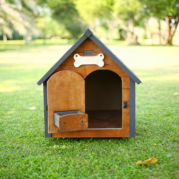 Mandu Isı Yalıtımlı Ahşap Köpek Kulübesi (Medıum) - Resim 3