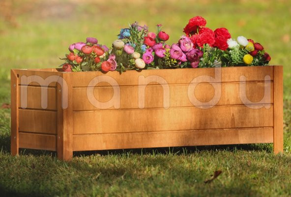 MANDU 84X36 Dekoratif Ahşap Saksı ürün görseli 1