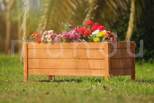 MANDU 84X36 Dekoratif Ahşap Saksı - Resim 2