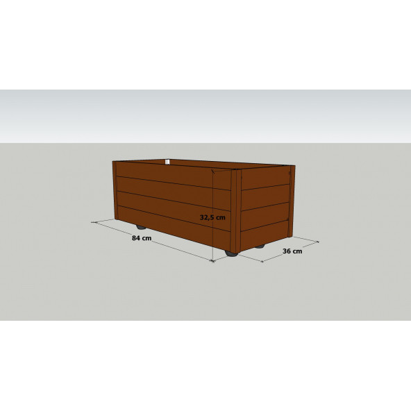 MANDU 84X36 Dekoratif Ahşap Saksı - Resim 6