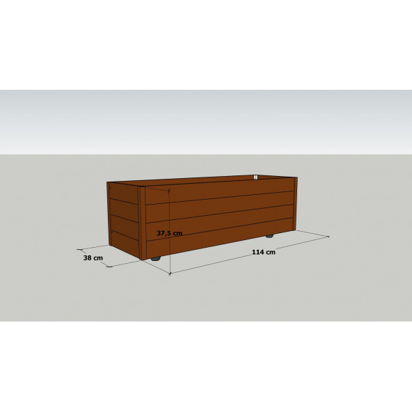 MANDU 114x38 Dekoratif Ahşap Saksı - Resim 4