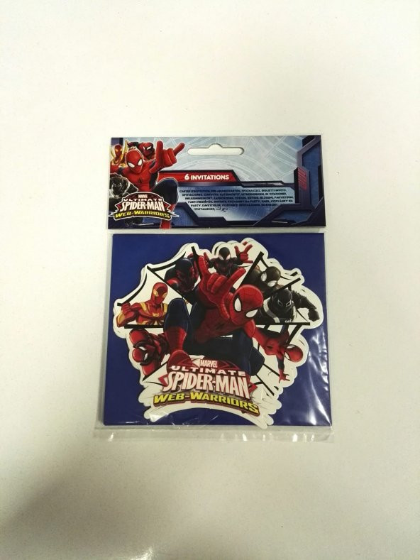 SPİDERMAN DAVETİYE SET 6LI ürün görseli 1