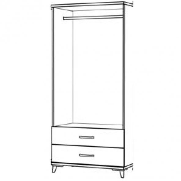 2 Kapılı Dolap - 90 cm - Resim 3