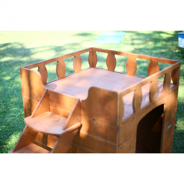 Mandu Ahşap Dublex Köpek Kulübesi (Teraslı) - Resim 5