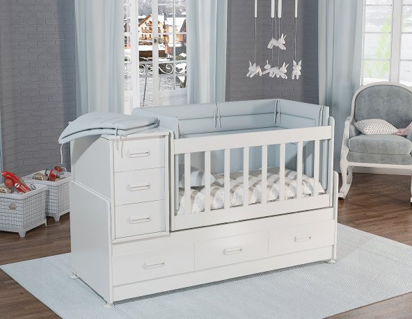 Hamak Bebek odası Takımı 3 kapılı beyaz - Resim 2