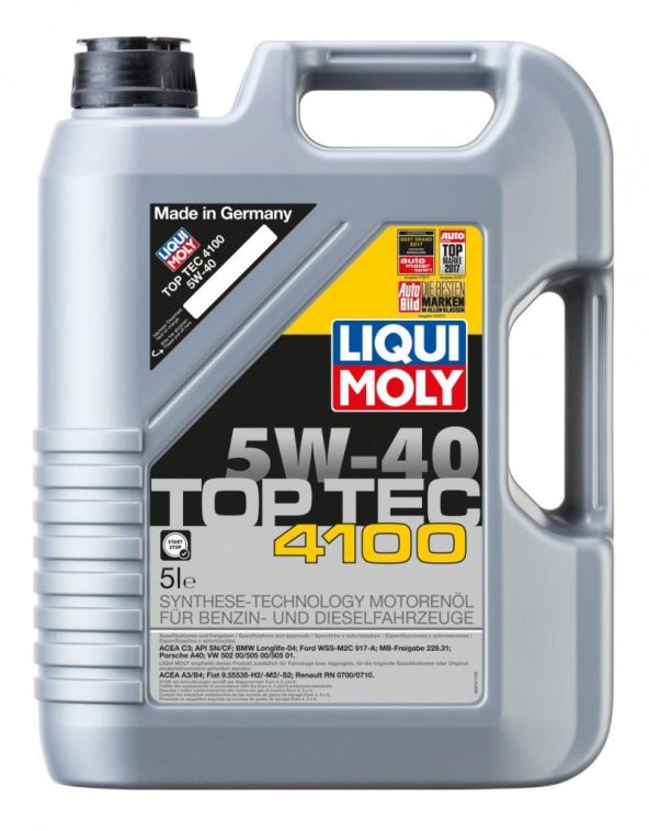 Liqui Moly Top Tec 4100 5W-40 Tam Sentetik Motor Yağı 5 Lt. 9511 ürün görseli 1